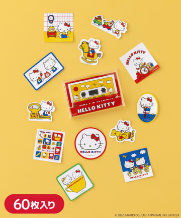 3COINS(スリーコインズ) カセットテープケース付きステッカーセット／HELLO KITTY