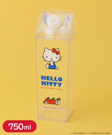 3COINS(スリーコインズ) 牛乳パック風ボトル：750ml／HELLO KITTY