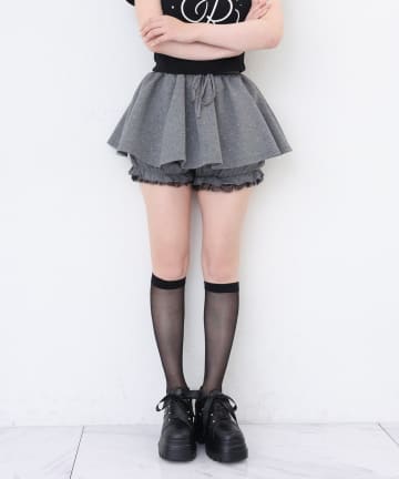 one after another NICE CLAUP(ワンアフターアナザー ナイスクラップ) 【セットアップで着られる/パーカー別売り】ビジューカットレイヤードスカート