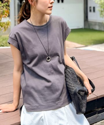 NOLLEY'S(ノーリーズ) 《ノーリーズオリジナル美容Tシャツ》シルクアミノ酸加工オーバーノースリーブ