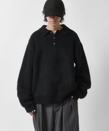 Lui's(ルイス) 【Neucon】ファインソフトシャギーニットポロシャツ
