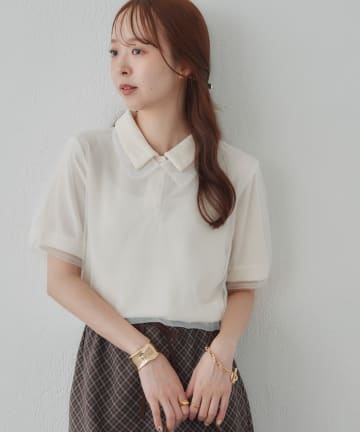 CAPRICIEUX LE'MAGE】半袖レイヤードポロニットカーディガン | OUTLET