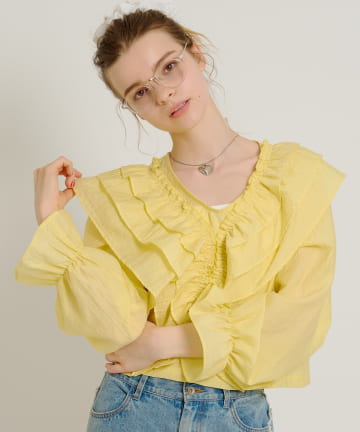 OUTLET(アウトレット) 【w closet】2wayフリルブラウス