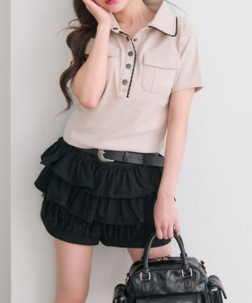 NICE CLAUP / OLIVE des OLIVE OUTLET(ナイスクラップ  / オリーブ デ オリーブ アウトレット) 【OLIVE des OLIVE】ミリタリー風シャツ