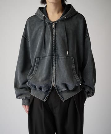 Lui's(ルイス) アシッドウォッシュジップパーカー