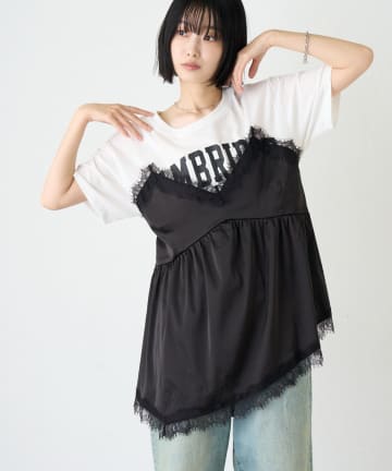 CIAOPANIC TYPY(チャオパニックティピー) 【WEB限定】サテンレースランジェリードッキングTee