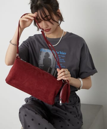 Remind me and forever(リマインドミーアンドフォーエバー) 【WEB限定】スエード横長ショルダーバッグ