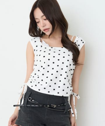 RAY CASSIN(レイカズン) 【カップ付き】レイヤードホルタータンクトップ / Tシャツ