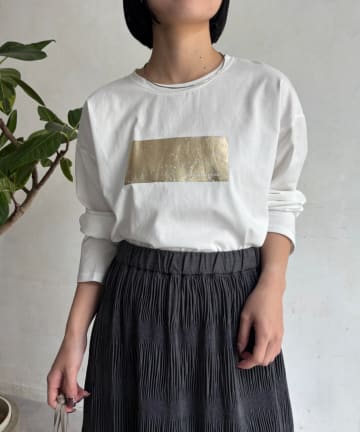 Jena　espace merveilleux(ジェナ　エスパスメルヴェイユ) 箔プリントカットソー