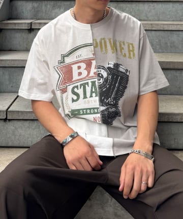 CIAOPANIC(チャオパニック) ドッキングプリントTシャツ