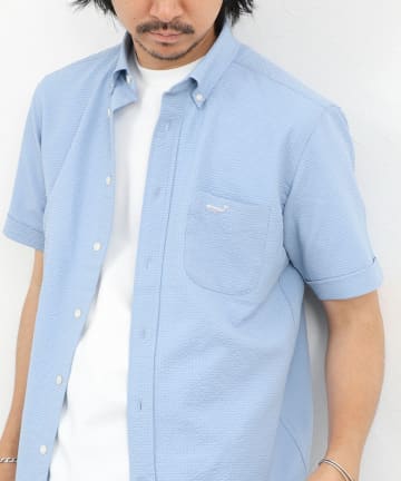 NOLLEY'S(ノーリーズ) クジラBD S/S サッカー/オックス 半袖シャツ 26SS