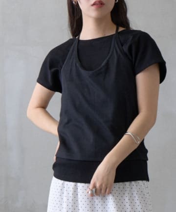 COLONY 2139(コロニー トゥーワンスリーナイン) 【PIKO企画/WEB限定】ホルターネックキャミソールレイヤードTシャツ