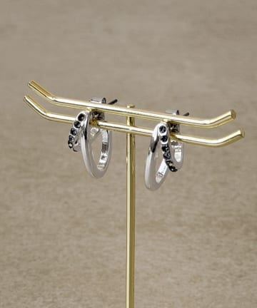 3COINS(スリーコインズ) ガラス付フープピアス
