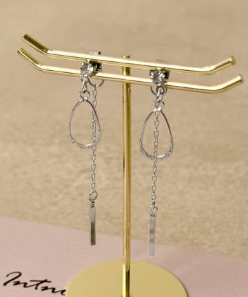 3COINS(スリーコインズ) メタルチェーンバードロップピアス