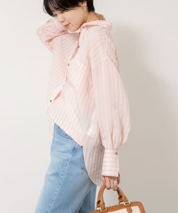 NOLLEY'S(ノーリーズ) ウォッシャブルMARSALAダブルストライプシャツ
