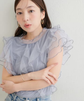 natural couture(ナチュラルクチュール) フリルチュールプチハイプルオーバー