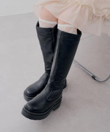 NICE CLAUP / OLIVE des OLIVE OUTLET(ナイスクラップ  / オリーブ デ オリーブ アウトレット) 【RMAF】トラックソールロングブーツ