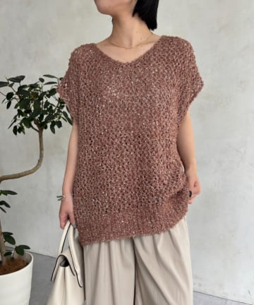 Jena　espace merveilleux(ジェナ　エスパスメルヴェイユ) スパンメッシュジレ