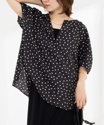 NOLLEY'S(ノーリーズ) 《接触冷感》ウォッシャブルキャップスリーブプルオーバー