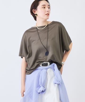 NOLLEY'S(ノーリーズ) 《接触冷感》ウォッシャブルハリジェンヌケーププルオーバー