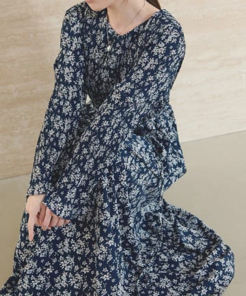 NICE CLAUP / OLIVE des OLIVE OUTLET(ナイスクラップ  / オリーブ デ オリーブ アウトレット) 【natural couture】ベルト付きプリーツワンピース