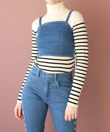 NICE CLAUP / OLIVE des OLIVE OUTLET(ナイスクラップ  / オリーブ デ オリーブ アウトレット) 【Seemi】サイドレースアップビスチェ