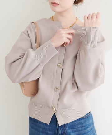 NICE CLAUP / OLIVE des OLIVE OUTLET(ナイスクラップ  / オリーブ デ オリーブ アウトレット) 【natural couture】キーネックポリカーデ