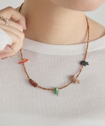 ear PAPILLONNER(イア パピヨネ) 《スターリングシルバー使用》天然石フェティッシュショートネックレス