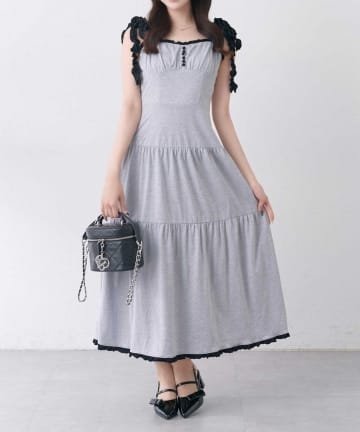 NICE CLAUP / OLIVE des OLIVE OUTLET(ナイスクラップ  / オリーブ デ オリーブ アウトレット) 【Belle Charme】ソフトフリルキャミロングワンピ