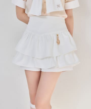 one after another NICE CLAUP(ワンアフターアナザー ナイスクラップ) チャーム付きティアードミニスカパン