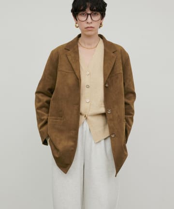 LARUTA(ラルータ) フェイクスエード切替テーラードジャケット