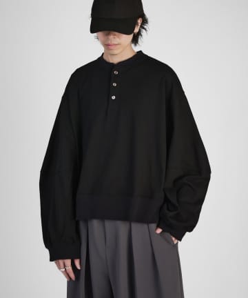 Lui's(ルイス) 【Neucon/ニューコン】ワイドスリーブヘンリーネックビッグロンT