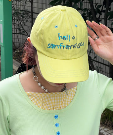 CIAOPANIC(チャオパニック) 【HELLO.SANFRANCISCO/ハローサンフランシスコ】スパンコールロゴリボンキャップ