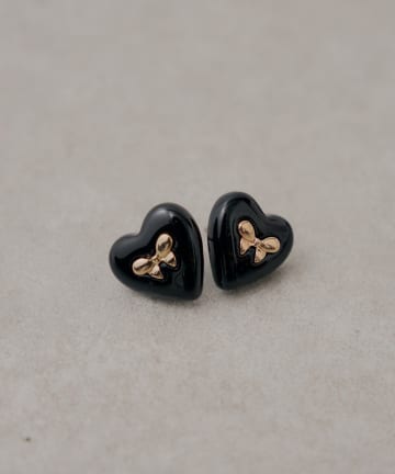 Chico(チコ) リボンデザインハートピアス