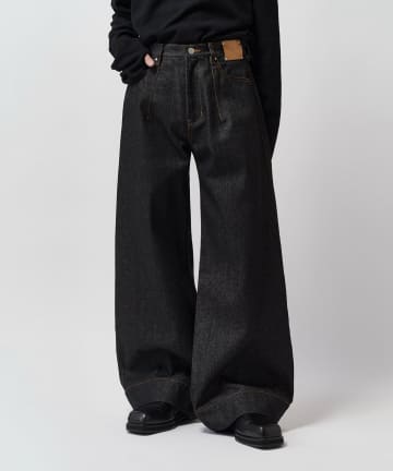 Lui's(ルイス) 【Neucon】フロントパッチワイドレッグデニムパンツ / セットアップ対応