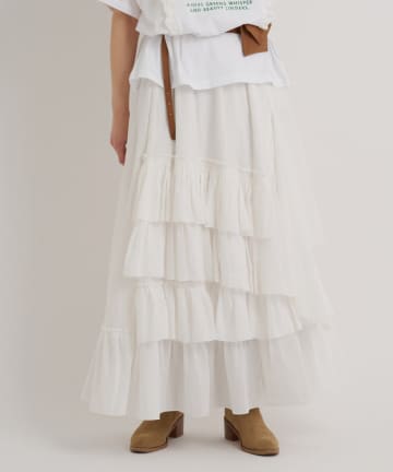 OUTLET(アウトレット) 【w closet】アシメティアードロングスカート