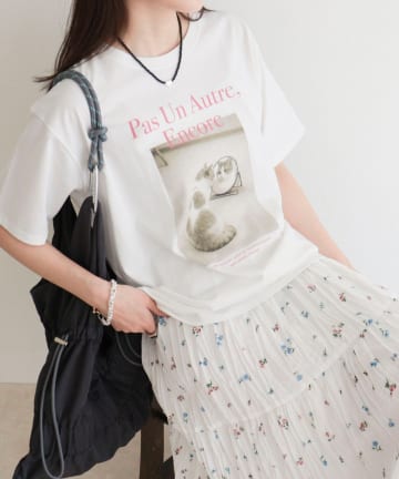 FREDY & GLOSTER(フレディ アンド グロスター) 【UVカット/接触冷感】CATフォトＴシャツ