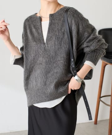 COLLAGE GALLARDAGALANTE(コラージュ ガリャルダガランテ) 【EC限定カラーあり/軽量/お尻周りカバー◎】エアリージップニット