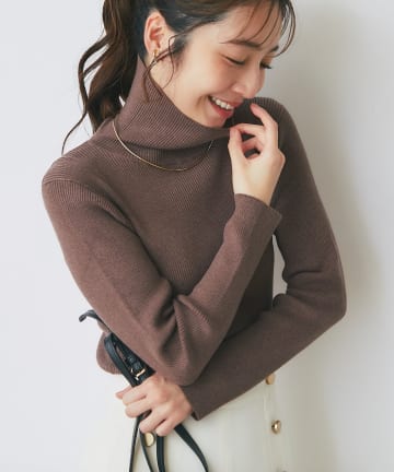 La boutique BonBon(ラブティックボンボン) 【新色登場！・チクチクしない】リブタートルニット