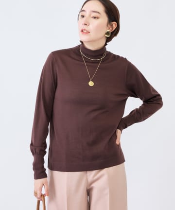NOLLEY'S(ノーリーズ) 《手洗い可能》18Ｇマレーハイネックプルオーバー