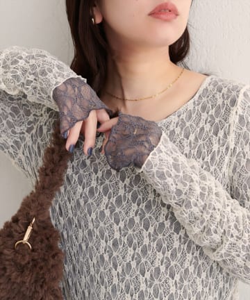 natural couture(ナチュラルクチュール) リバーシブルレーストップス