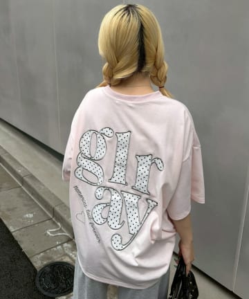 NICE CLAUP / OLIVE des OLIVE OUTLET(ナイスクラップ  / オリーブ デ オリーブ アウトレット) 【continuer】ドットロゴBigTee