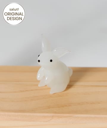 salut!(サリュ) ガラスのおすわり白うさぎ／お月見