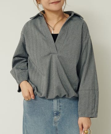 PUAL CE CIN(ピュアルセシン) 【セットアップ可】ウールライクスキッパープルオーバー