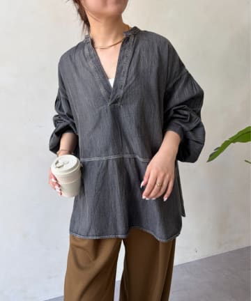 Jena　espace merveilleux(ジェナ　エスパスメルヴェイユ) 〈8/15インスタライブご紹介アイテム〉シアーデニムチュニック