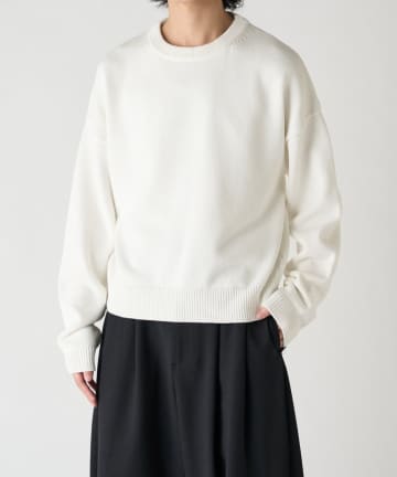 Lui's(ルイス) クロップドクルーネックニット