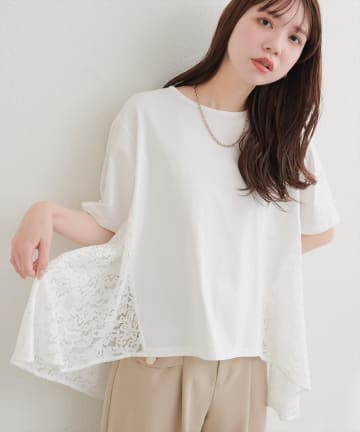 natural couture(ナチュラルクチュール) 異素材ボリューム切替TOPS