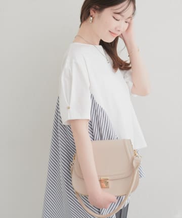 natural couture(ナチュラルクチュール) 異素材ボリューム切替TOPS