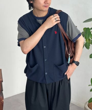 CPCM(シーピーシーエム) 【U.S. POLO ASSN.】クルーニットベストカーディガン