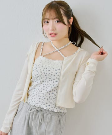 NICE CLAUP / OLIVE des OLIVE OUTLET(ナイスクラップ  / オリーブ デ オリーブ アウトレット) 【continuer】ロゴ刺しゅうUVカットパーカー